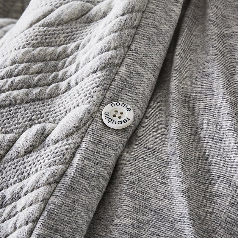 Maize Jersey Queen Grey Marle Quilted Quilt Cover Separates