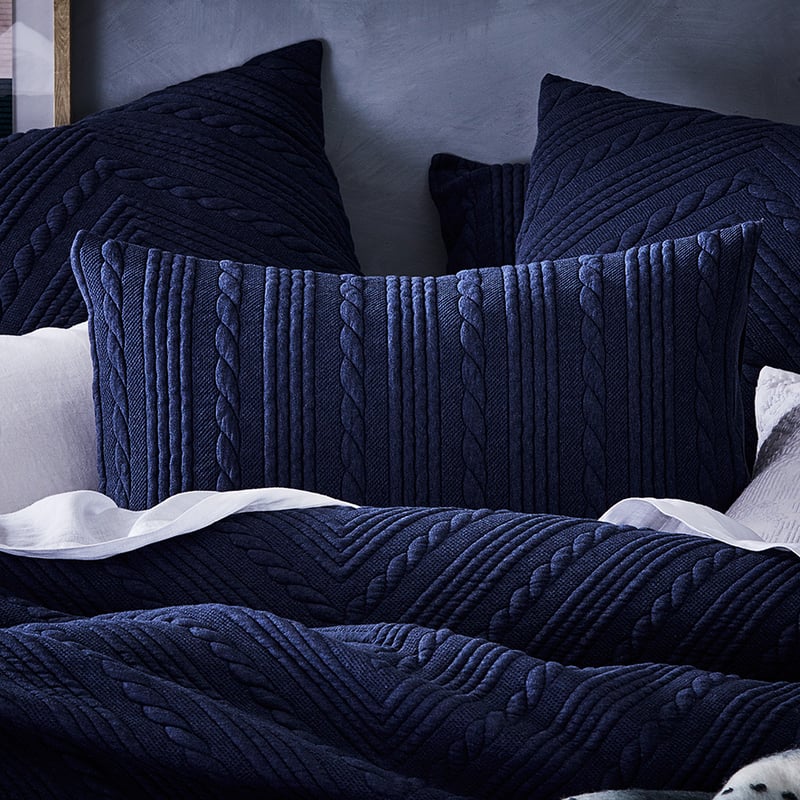Maize Jersey Queen Navy Quilted Quilt Cover Separates