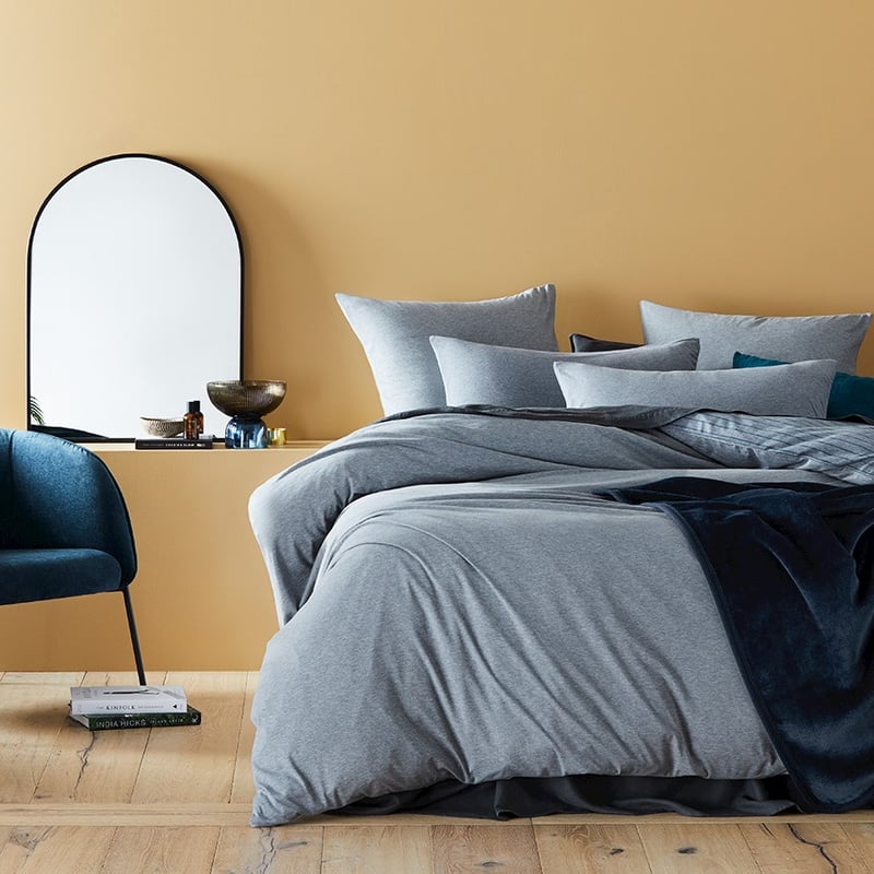 Bamboo Cotton Jersey Teal Stripe Quilt Cover Separates