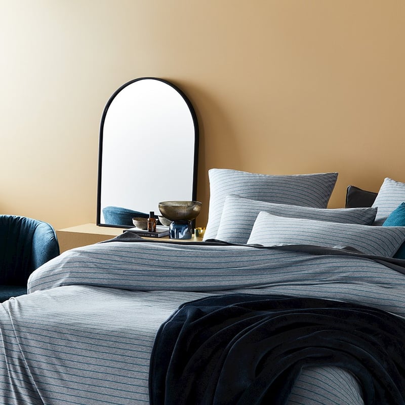 Bamboo Cotton Jersey Teal Stripe Quilt Cover Separates