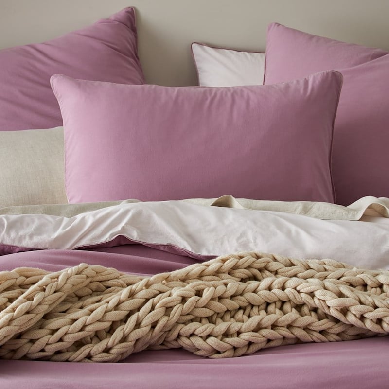 Two Toned Stonewashed Amethyst Quilt Cover Set + Separates