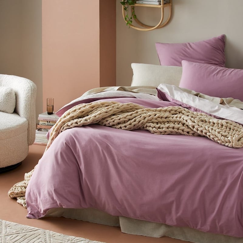 Two Toned Stonewashed Amethyst Quilt Cover Set + Separates