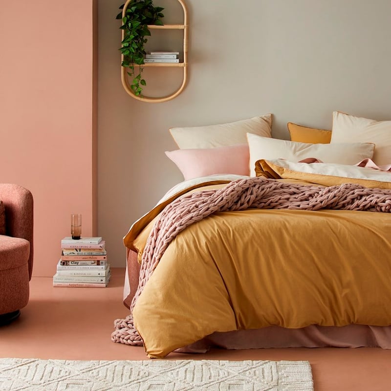 Two Toned Stonewashed Cashew Quilt Cover Set + Separates