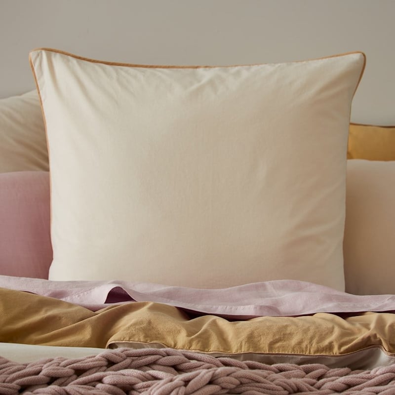 Two Toned Stonewashed Cashew Quilt Cover Set + Separates