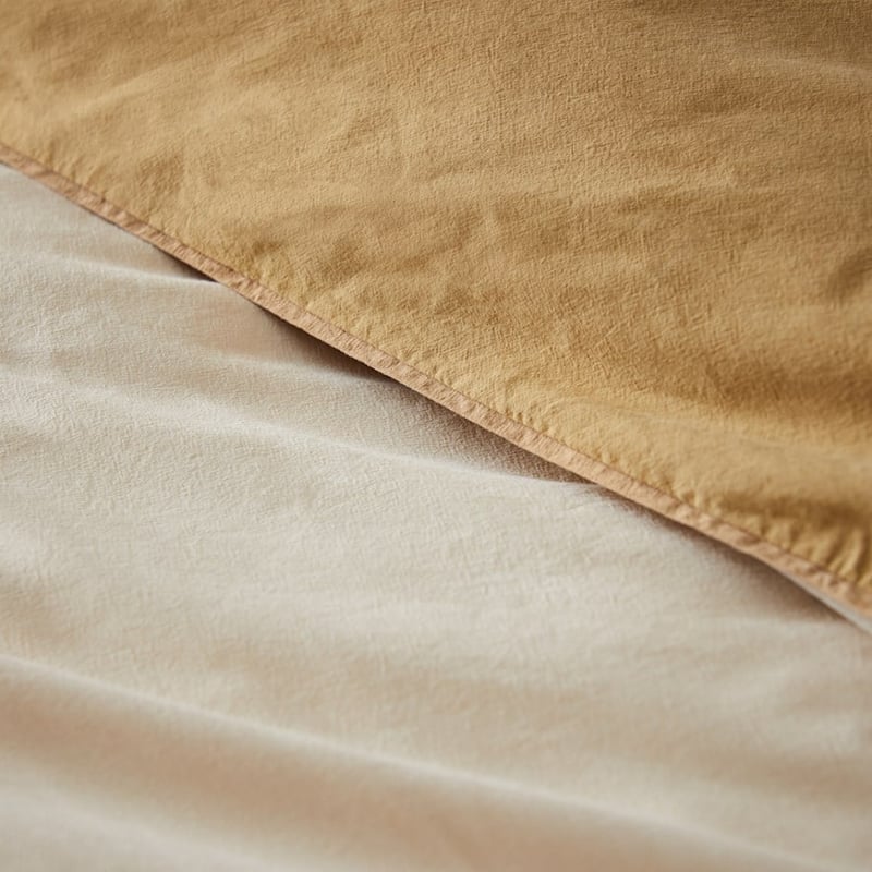 Two Toned Stonewashed Cashew Quilt Cover Set + Separates