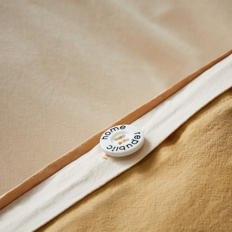 Two Toned Stonewashed Cashew Quilt Cover Set + Separates