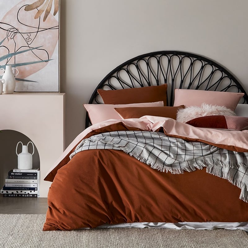 Two Toned Stonewashed Tobacco Quilt Cover Set + Separates