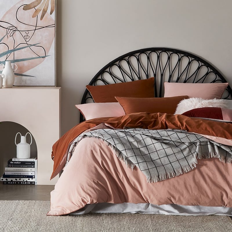 Two Toned Stonewashed Tobacco Quilt Cover Set + Separates