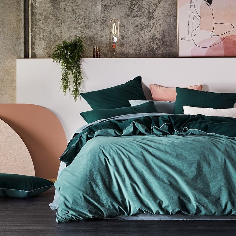 Two Toned Stonewashed Ocean Quilt Cover Set + Separates