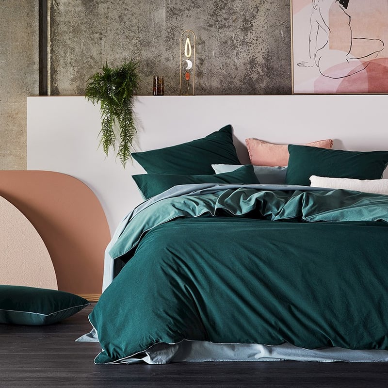 Two Toned Stonewashed Ocean Quilt Cover Set + Separates