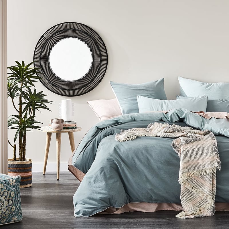 Two Toned Stonewashed Sage Quilt Cover Set + Separates