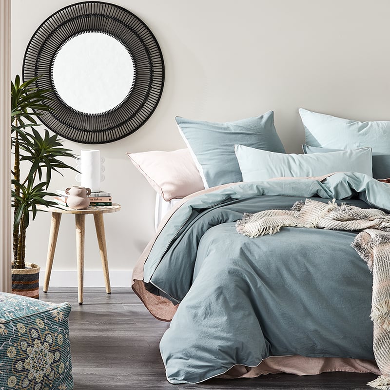 Two Toned Stonewashed Sage Quilt Cover Set + Separates