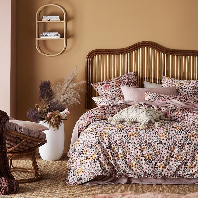 Jessie Bamboo Cotton Dusty Pink Quilt Cover Set + Separates