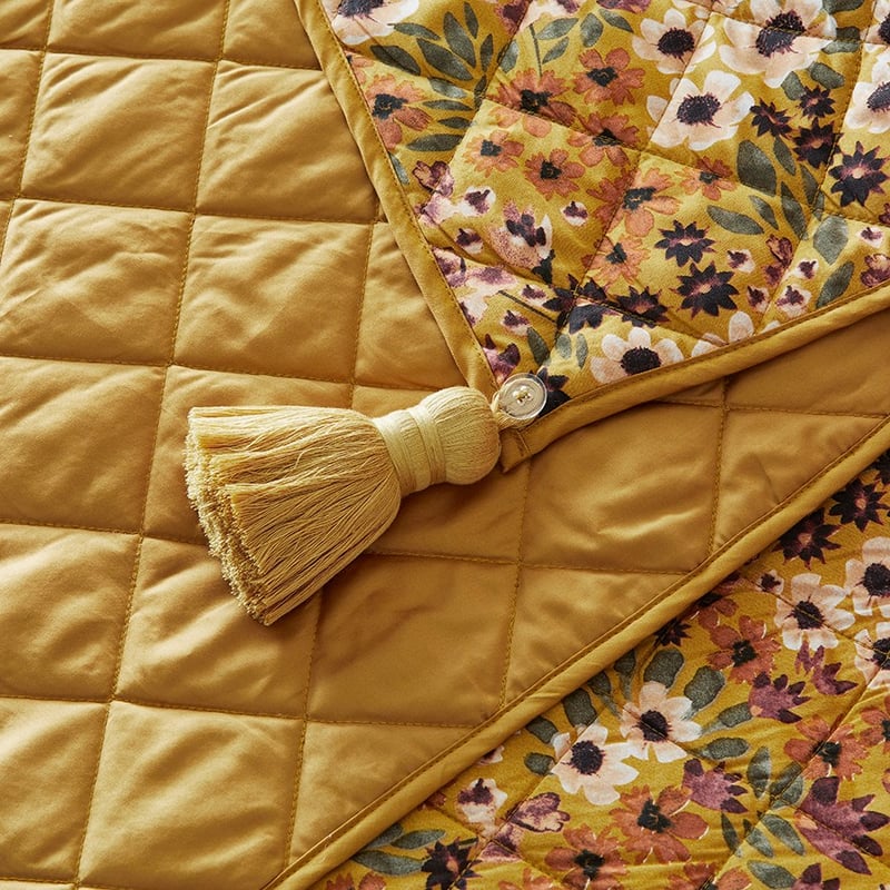 Jessie Bamboo Cotton Mustard Coverlet Separates