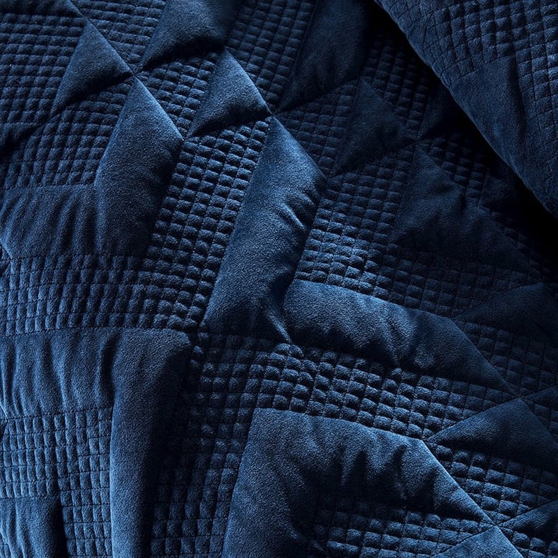Gemini Velvet Navy Quilted Quilt Cover Separates