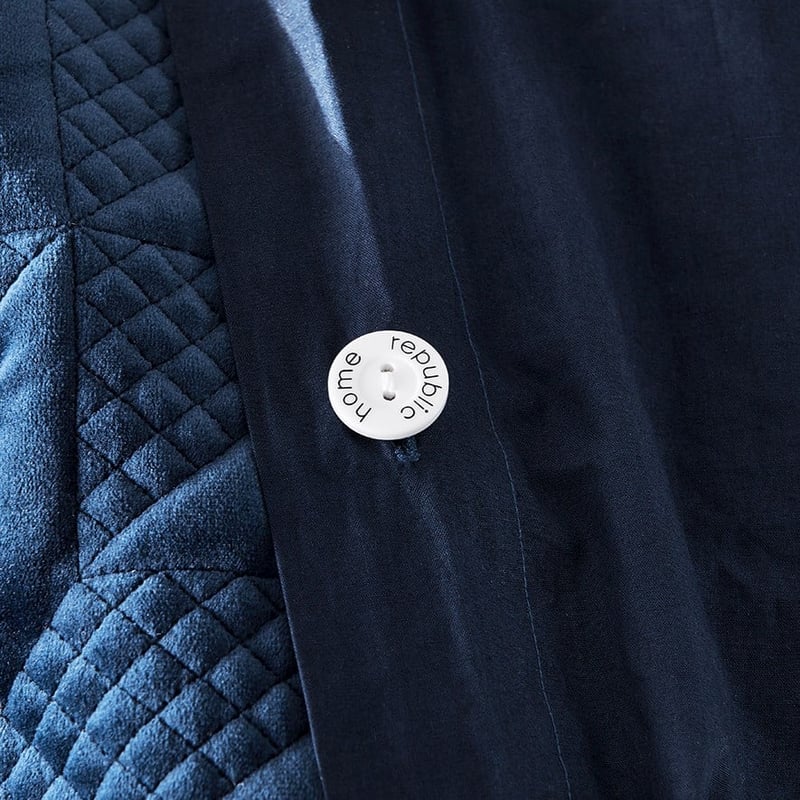 Gemini Velvet Navy Quilted Quilt Cover Separates
