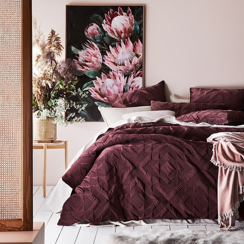 Gemini Velvet Plum Quilted Quilt Cover Separates