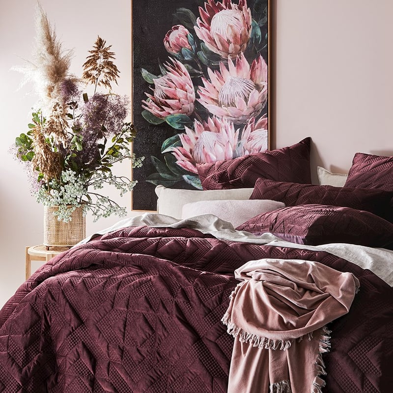 Gemini Velvet Plum Quilted Quilt Cover Separates