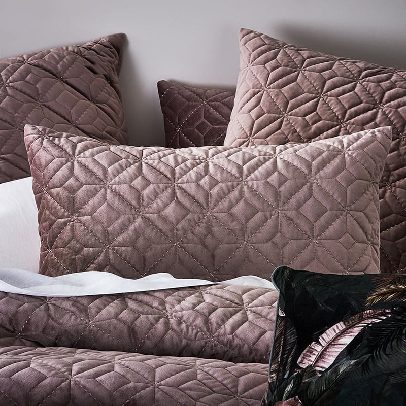 Denver Velvet Queen Flower Quilted Quilt Cover Separates