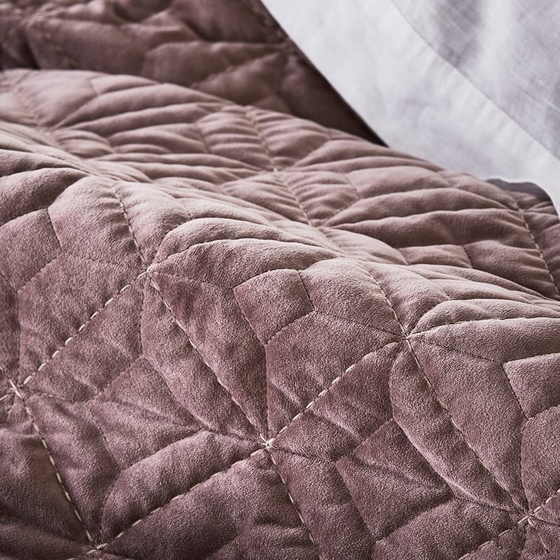 Denver Velvet Queen Flower Quilted Quilt Cover Separates