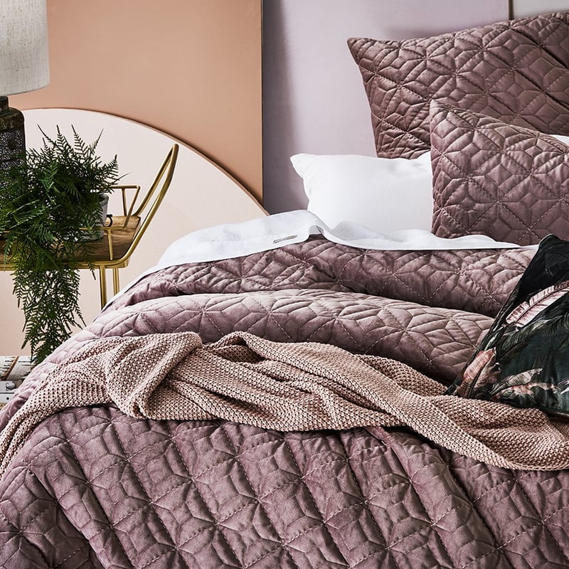 Denver Velvet Queen Flower Quilted Quilt Cover Separates