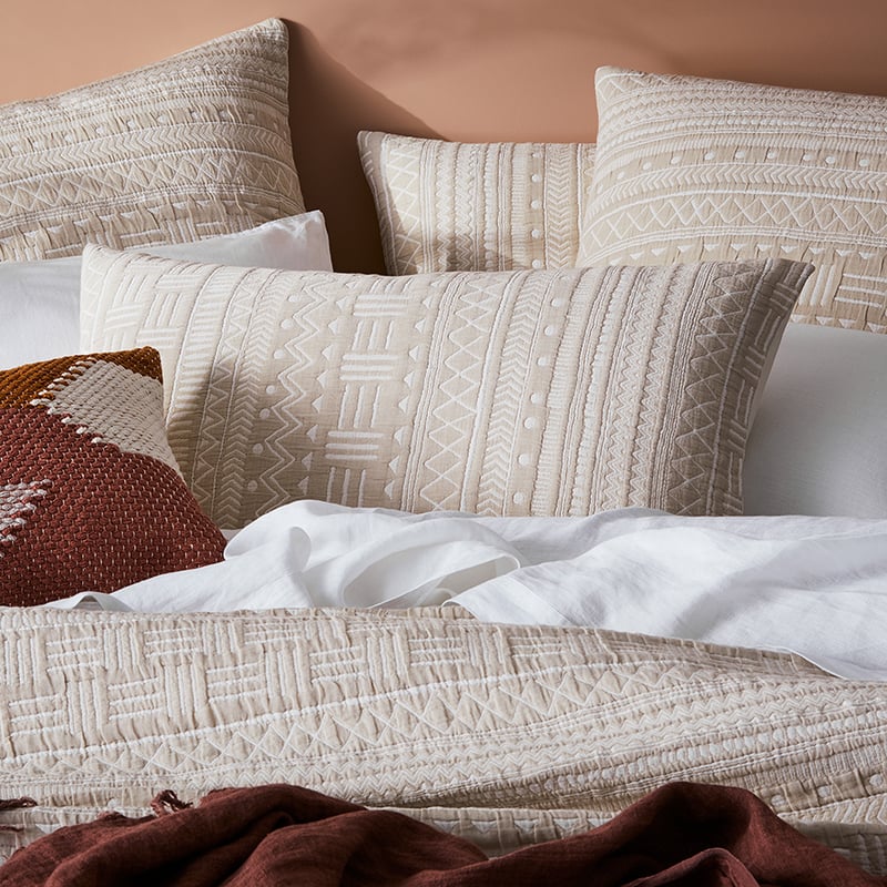 Tribal Matelasse Natural Quilt Cover Separates