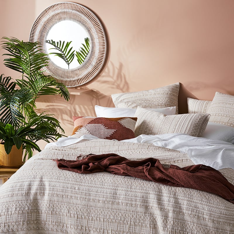 Tribal Matelasse Natural Quilt Cover Separates
