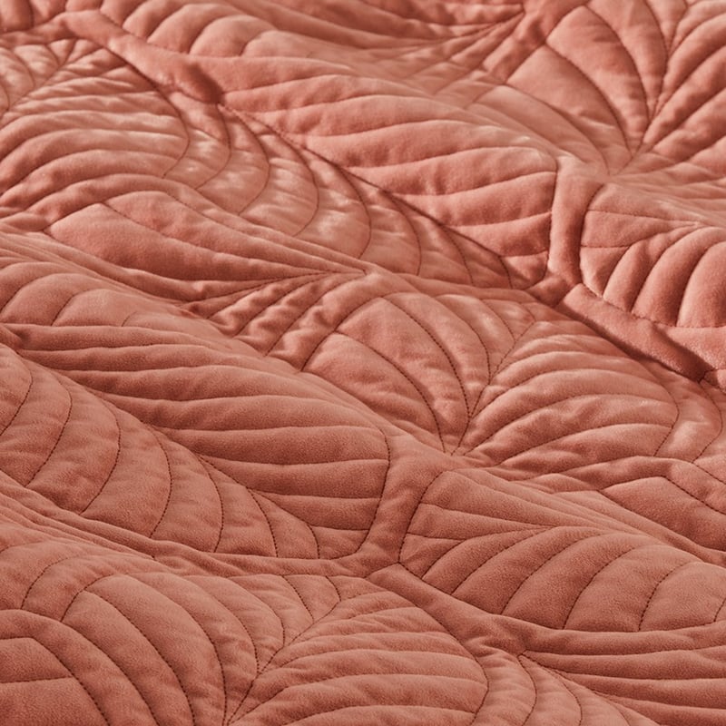 Elm Velvet Salmon Quilted Quilt Cover Separates