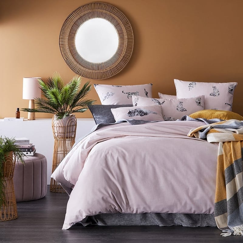 Tabby Cat Pink Quilt Cover Set  Separates