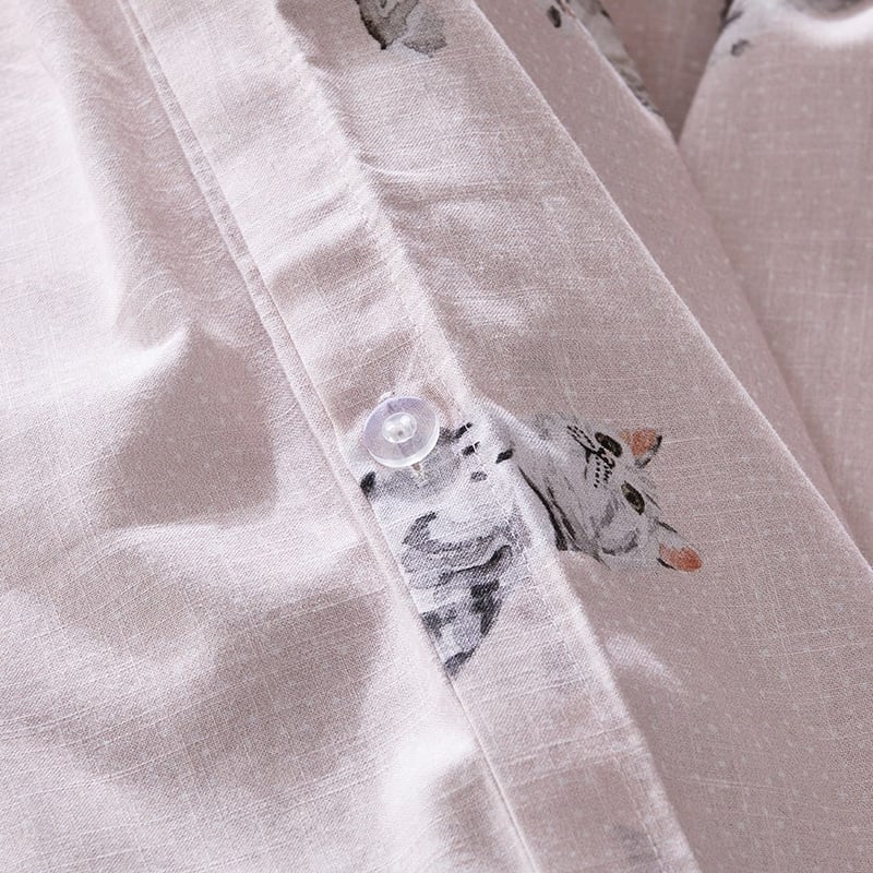 Tabby Cat Pink Quilt Cover Set  Separates