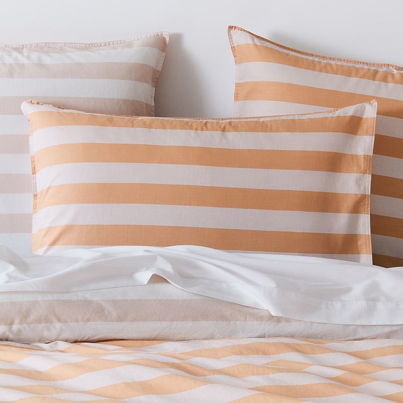 Stonewashed Block Stripe Peaches Quilt Cover Set + Separates