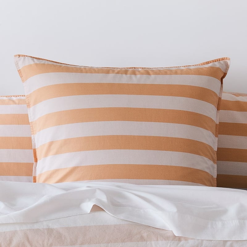 Stonewashed Block Stripe Peaches Quilt Cover Set + Separates