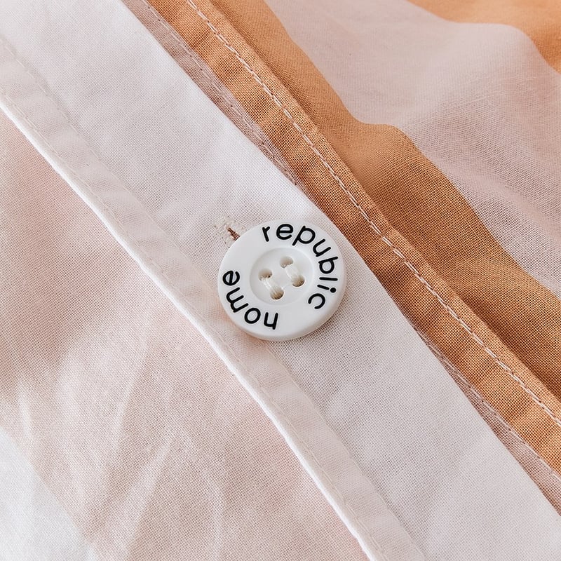 Stonewashed Block Stripe Peaches Quilt Cover Set + Separates