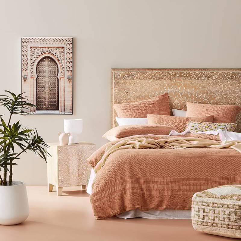Arti Matelasse Dusty Coral Quilt Cover Separates
