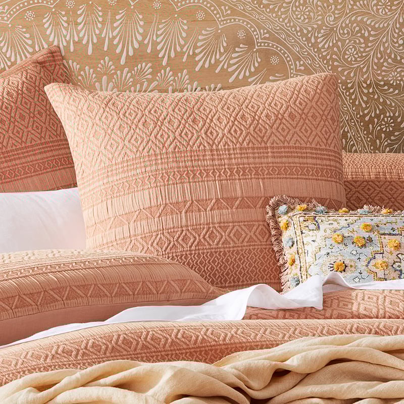 Arti Matelasse Dusty Coral Quilt Cover Separates