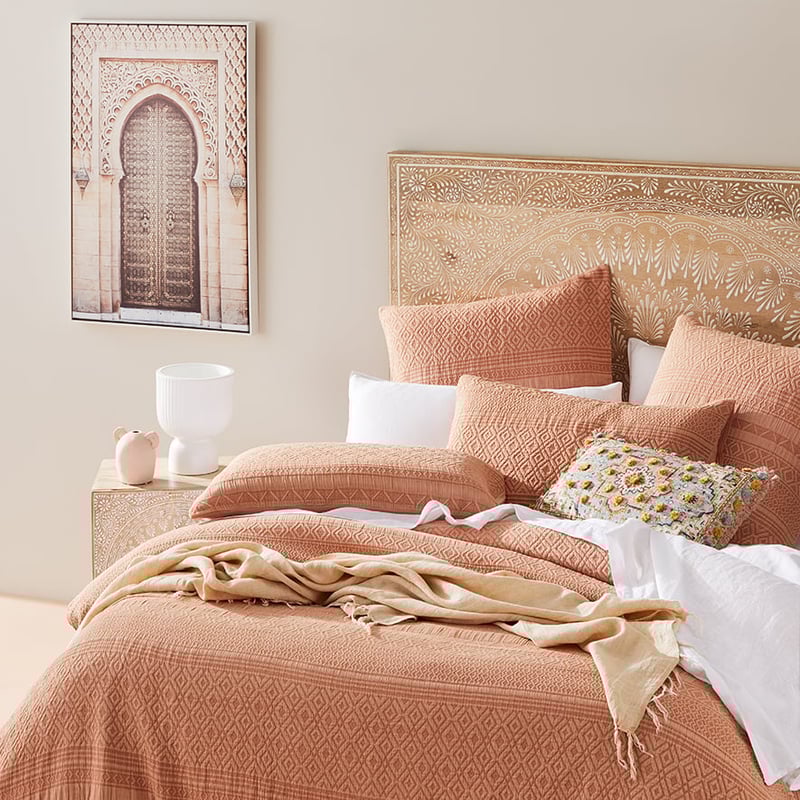 Arti Matelasse Dusty Coral Quilt Cover Separates