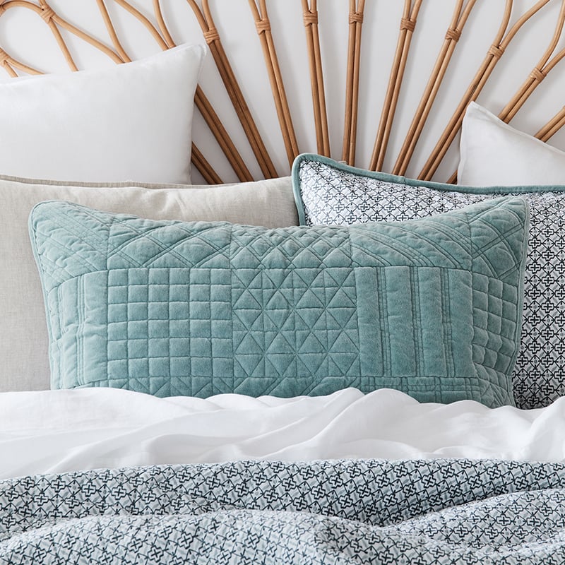 Connie Velvet Mint Quilted Coverlet Separates