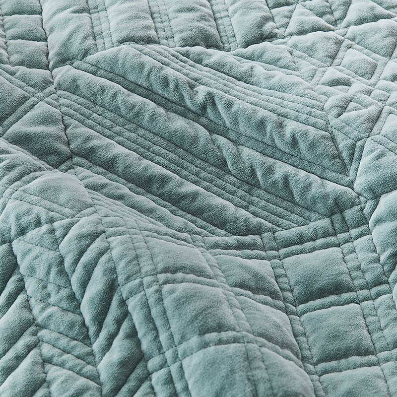 Connie Velvet Mint Quilted Coverlet Separates