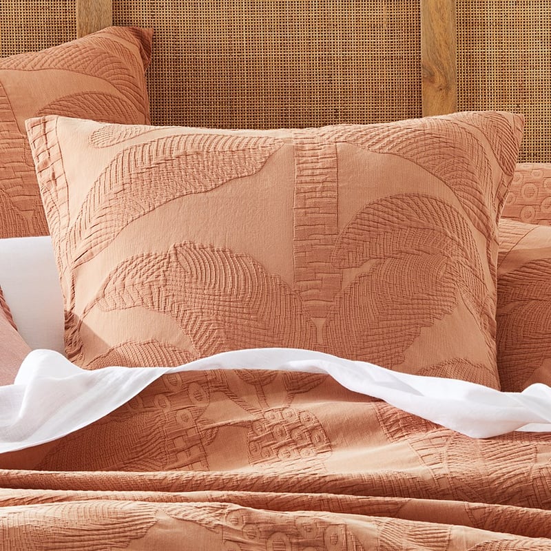 Jungle Palm Matelasse Soft Clay Quilt Cover Separates