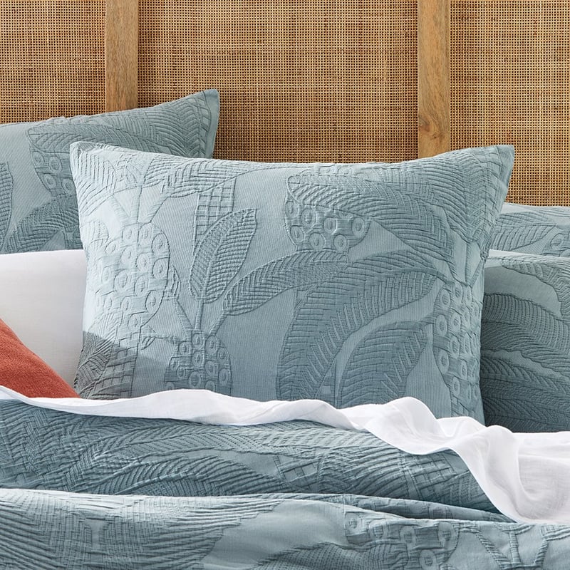 Jungle Palm Matelasse Soft Sage Quilt Cover Separates