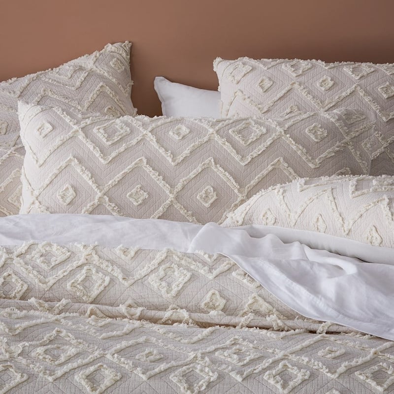 Caitlin Matelasse Misty Rose Quilt Cover + Pillowcases