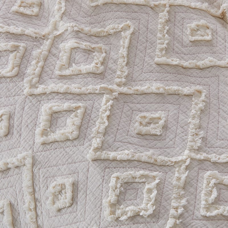 Caitlin Matelasse Misty Rose Quilt Cover + Pillowcases