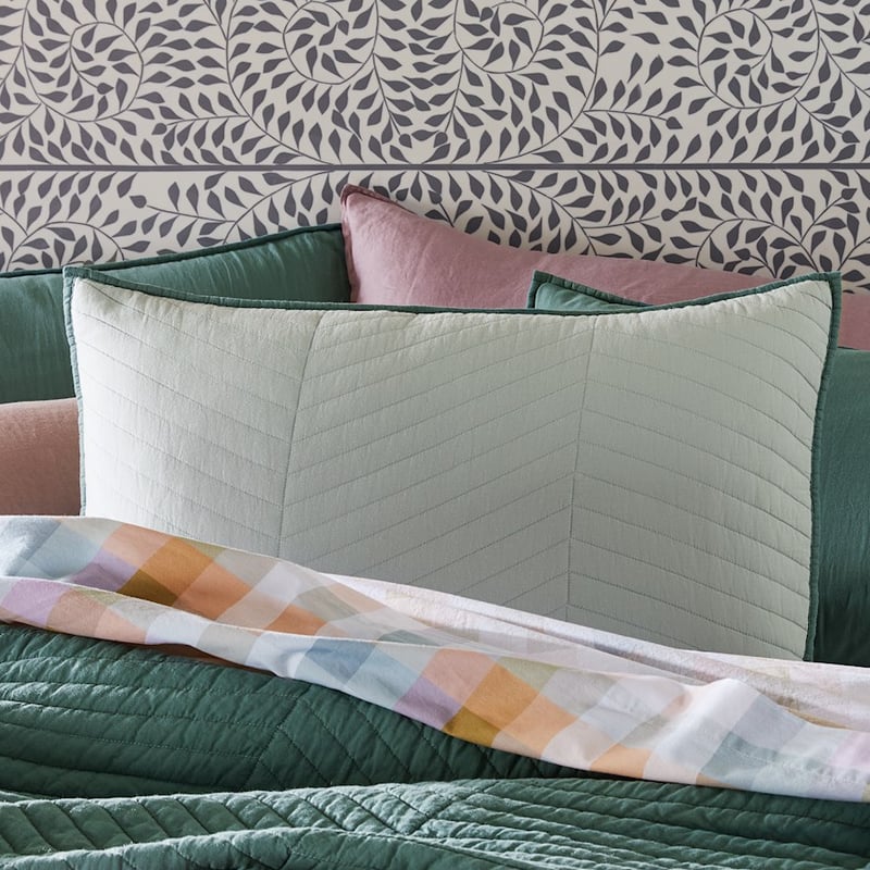 Roma Blue Mist Quilted Coverlet + Pillowcases