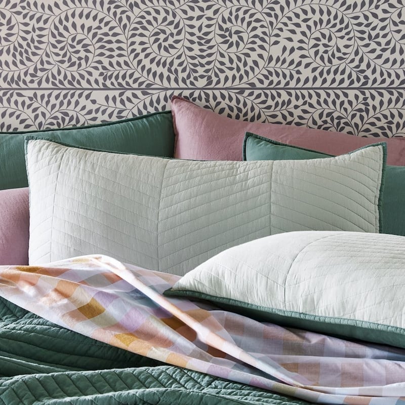 Roma Blue Mist Quilted Coverlet + Pillowcases