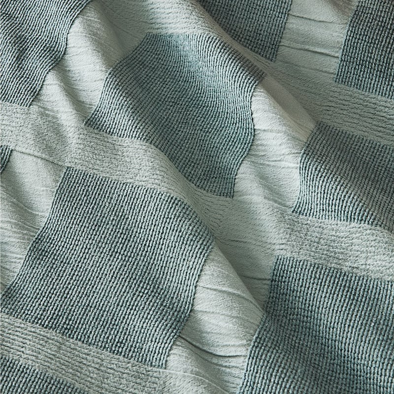 Chenille Check Cypress Quilt Cover + Pillowcases