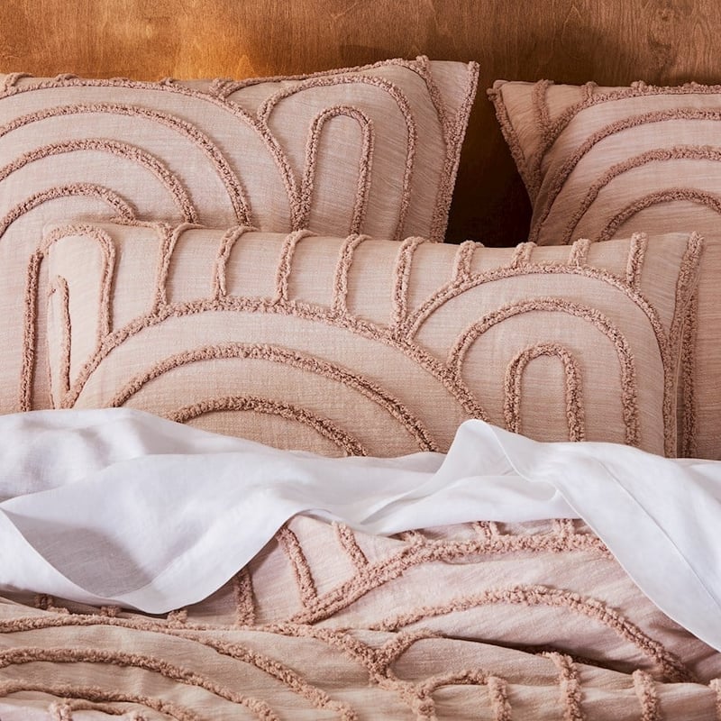 Archie Tufted Misty Rose Quilt Cover + Pillowcases