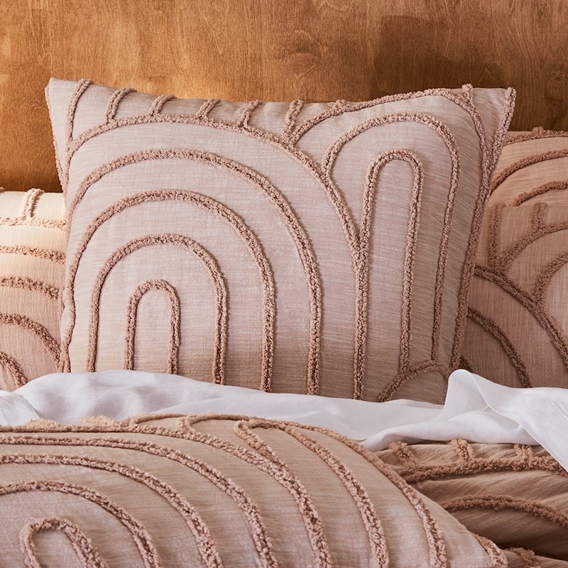Archie Tufted Misty Rose Quilt Cover + Pillowcases