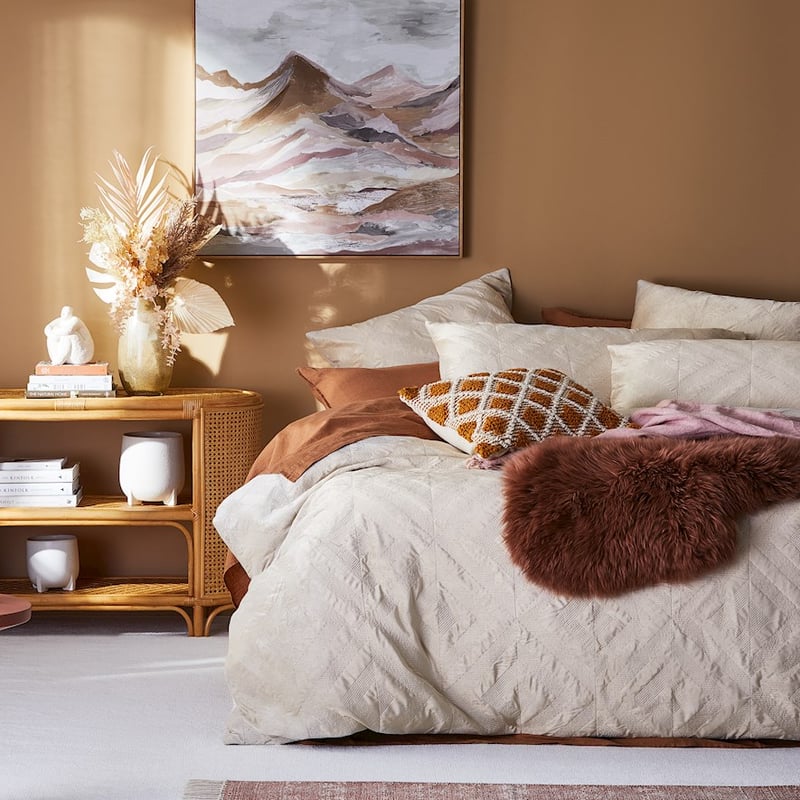 Electra Velvet Sand Quilted Quilt Cover + Pillowcases