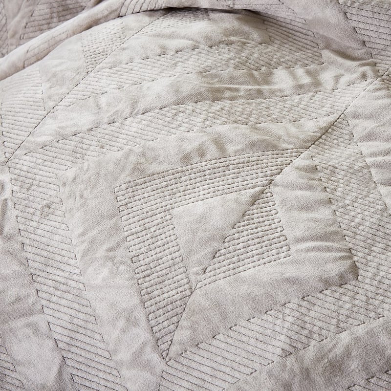Electra Velvet Sand Quilted Quilt Cover + Pillowcases