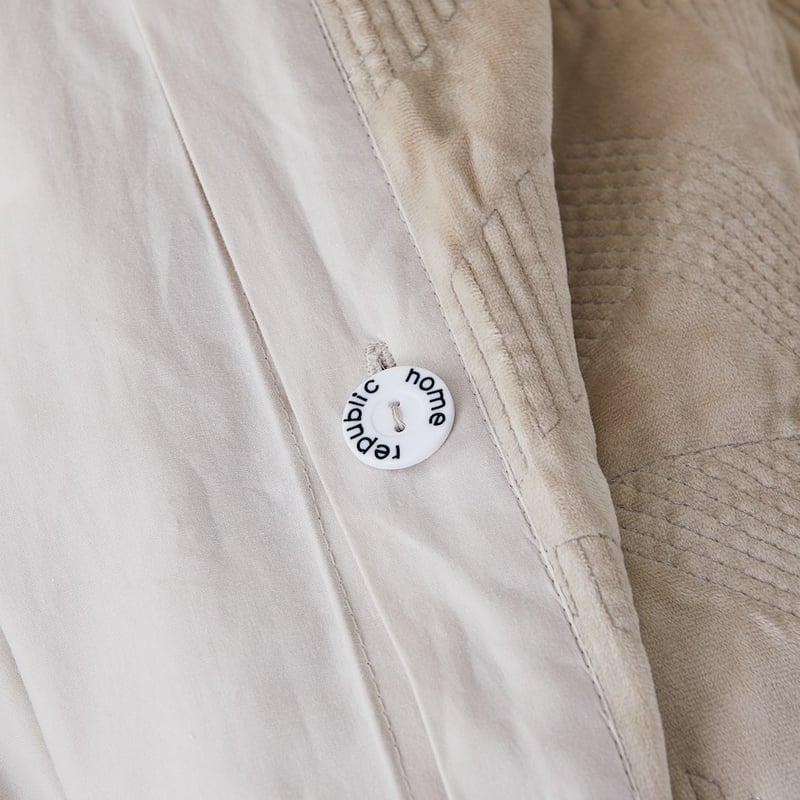 Electra Velvet Sand Quilted Quilt Cover + Pillowcases